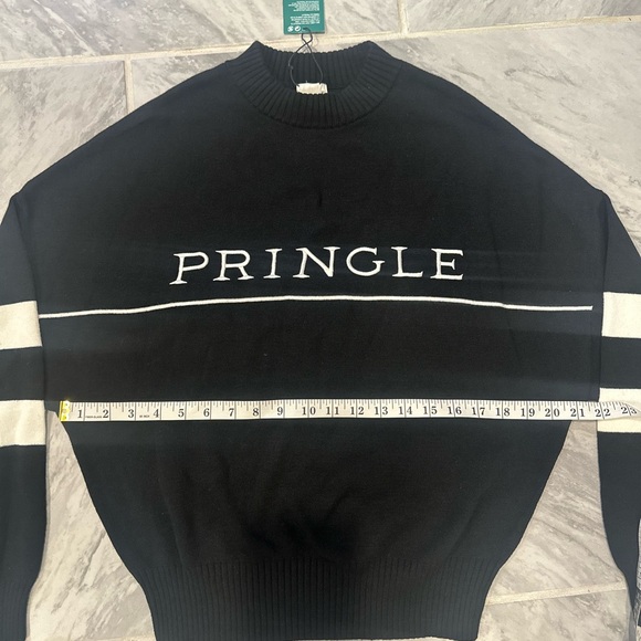NWT Pringle Of Scotland X H&M Black White Sweater Womens Wool Blend Size Small - Picture 4 of 9
